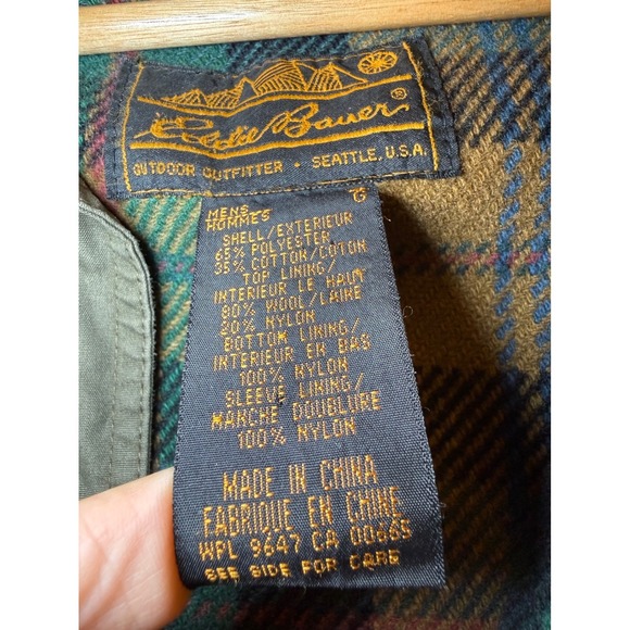 VINTAGE Eddie‎ Bauer Mens Mountain Parka Wool Lined Jacket Outdoor Size L - Picture 2 of 10